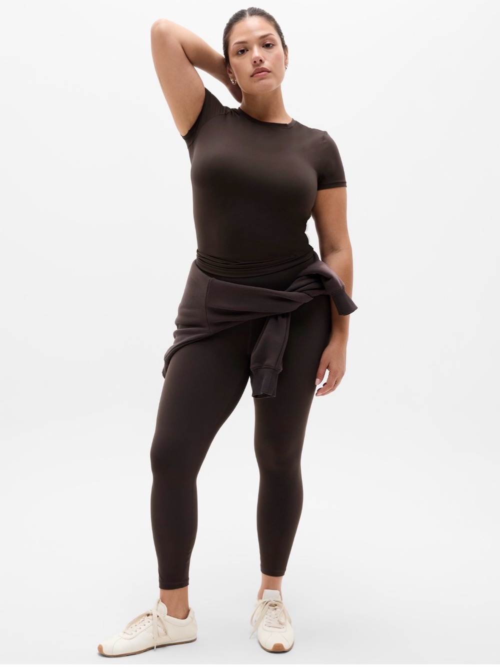 Athleta BodyMove Crew Neck Tee. Size 1X. Truffle